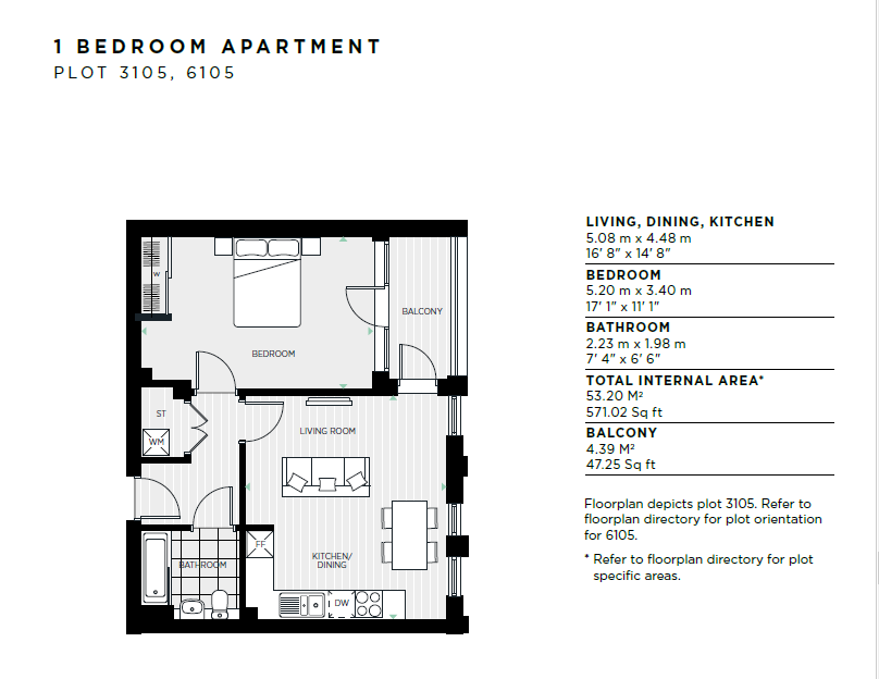 Floorplan for 3105 at Walton Court Gardens, First Floor